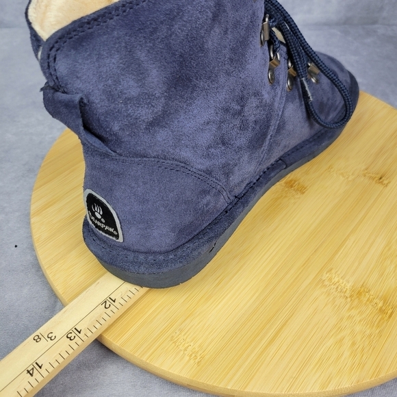 BEARPAW Kerri Suede Lace-up Boot with NeverWet™-Cadet Blue-Size 10 - Picture 9 of 13
